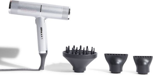 Fameilleur haardroger grijs- föhn- hairdryer- ideaal voor op reis- geschikt voor alle haartypes- krullend haar- stijl haar- fohn- haar droger- diffuser en 2 blaasmondjes- ionische haardroger- haarfohn- haar fohn- haarföhn