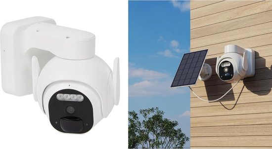 Ip camera voor buiten- Smart Connect draadloze camera voor buiten- Werkt op zonne-energie & oplaadbare batterij-bedienbaar via app- alarmfunctie- bewakingscamera- bewaking- beveiligingscamera- beveiliging- bewaking camera- security-