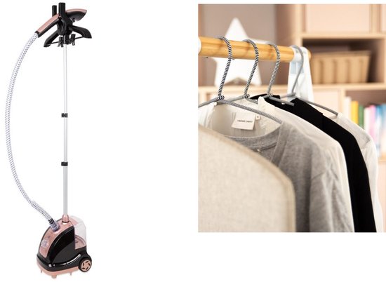 Kledingstomer- Roségoud / zwart- Kleding stomer 1800 Watt – Snel, Krachtig en Kreukvrij met 11 Stoomfuncties- Kleding, Beddengoed en Gordijnen- handreiniger- stoomapparaat- hand reiniger- kleding stoom apparaat- meubels- meubilair