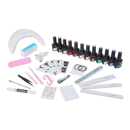 Complete Starterkit voor Gellak – UV-Lamp, 10 Kleuren nagelak Nail Art Accessoires, Verzorging en Tools voor Professionele Gel Manicure