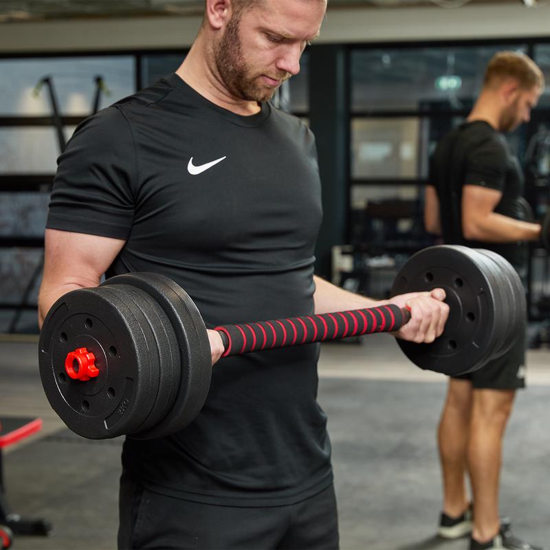 Verstelbare Halterset met Kettlebell Hulpstuk – 3 Gewichten, Antislip Grip, Veelzijdige Thuisgym Oplossing voor Krachttraining, Spieropbouw, Functionele Oefeningen, Fitness en Uithoudingsvermogen