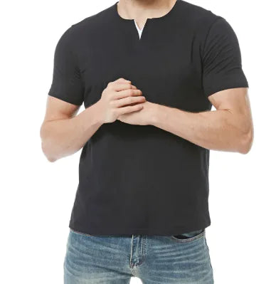 Men's V-neck Fashion Short Sleeve Cotton