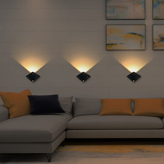 Modern Human Sensing Wall Lamp – Battery-Powered Uplight with Smart Motion Sensor – Minimalist Ambient Lighting for Bedroom or Living Room